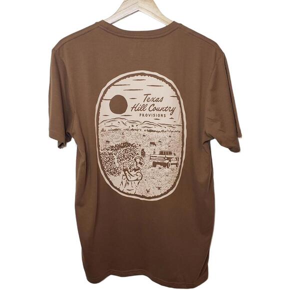 Texas Hill Country Provisions Other - Texas Hill Country Provisions Mens Sz M Brown Feather Grass Western Graphic Tee